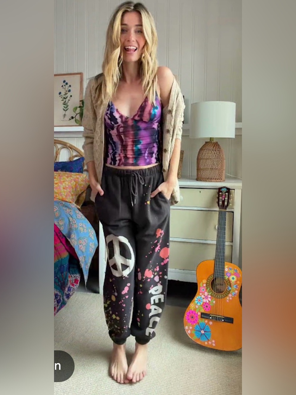Natural life peace sign sweatpants